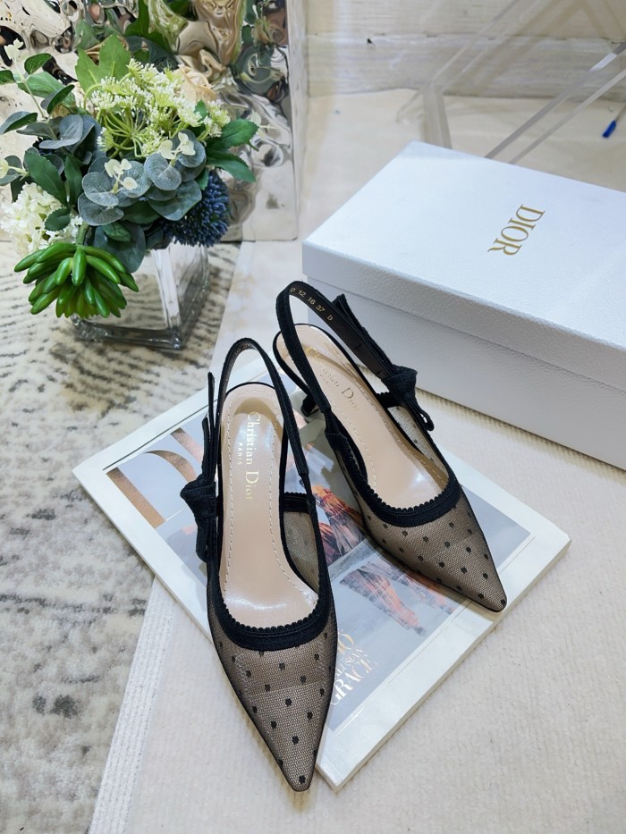 NIGO Dior J'Adior Women's Summer Solid Color Cotton Embroidered Leather Strappy Open Toe High Heel Shoes #nigo77213