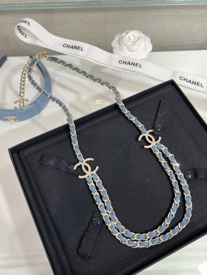 NIGO Chanel Women's Two Tone Cross Design Chain Double C Waist Chain Belt Accessories #nigo77196