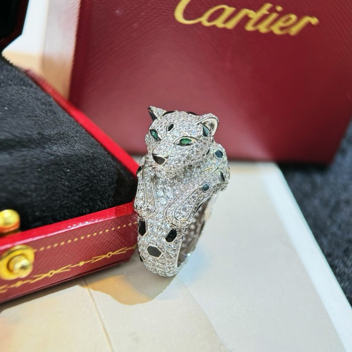 NIGO PANTHÈRE DE CARTIER Cartier Gemstone-set Diamond Silver Panther Ring Jewelry Accessories #nigo77198