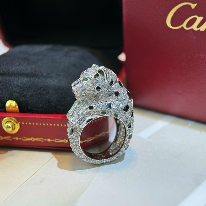 NIGO PANTHÈRE DE CARTIER Cartier Gemstone-set Diamond Silver Panther Ring Jewelry Accessories #nigo77198