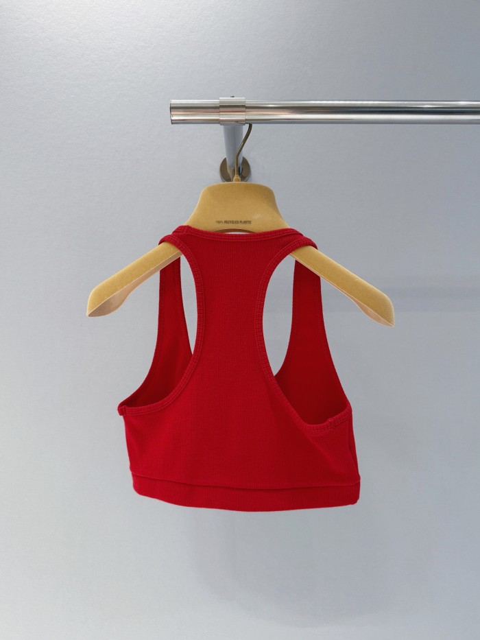 NIGO MiuMiu Women's Summer Seamless Racerback Top Elastic Jacquard Short Solid Color Cotton Sleeveless Vest #nigo81272