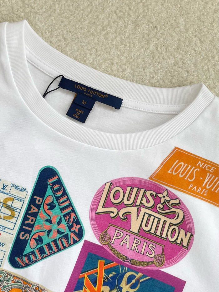 NIGO Louis Vuitton Women's Summer Badge Pattern Printed Round Neck Cotton Short Sleeve T-Shirt #nigo77231