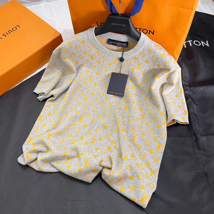 NIGO Louis Vuitton Men's Summer Solid Color Letter Print Round Neck Short Sleeve T-Shirt #nigo77233