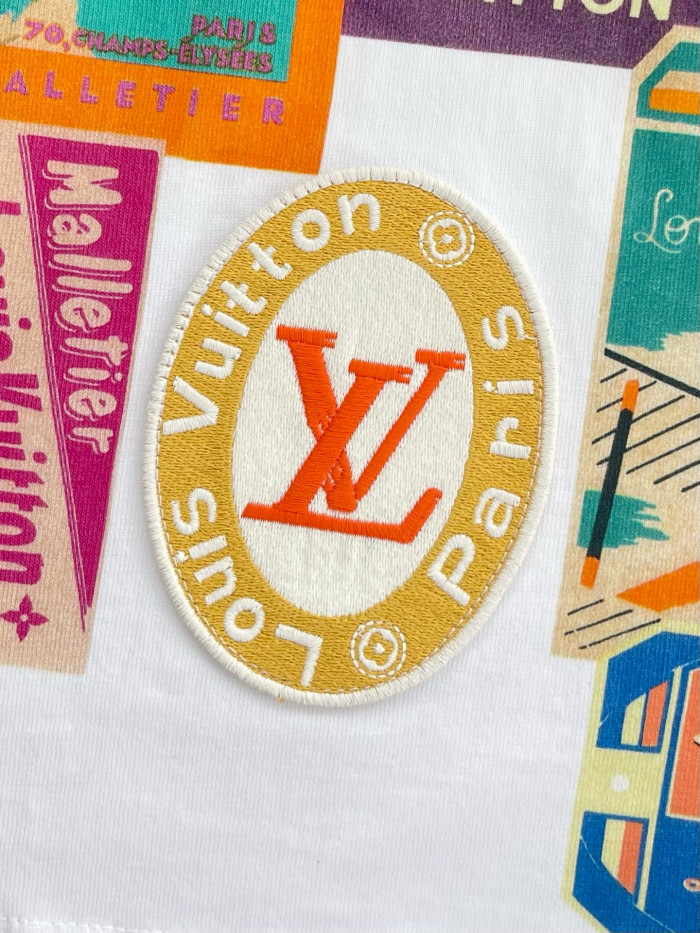NIGO Louis Vuitton Women's Summer Badge Pattern Printed Round Neck Cotton Short Sleeve T-Shirt #nigo77231