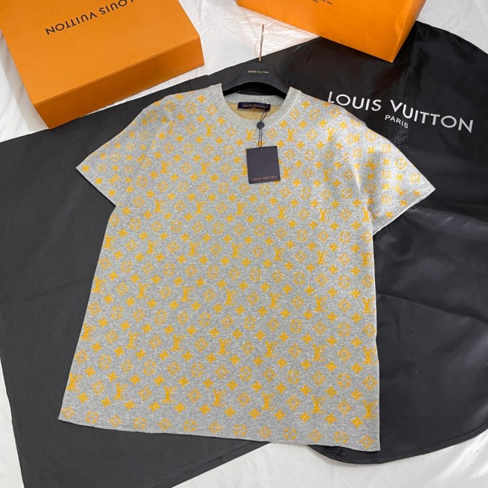 NIGO Louis Vuitton Men's Summer Solid Color Letter Print Round Neck Short Sleeve T-Shirt #nigo77233