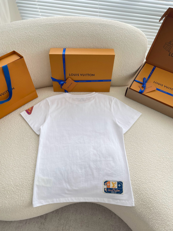NIGO Louis Vuitton Women's Summer Badge Pattern Printed Round Neck Cotton Short Sleeve T-Shirt #nigo77231