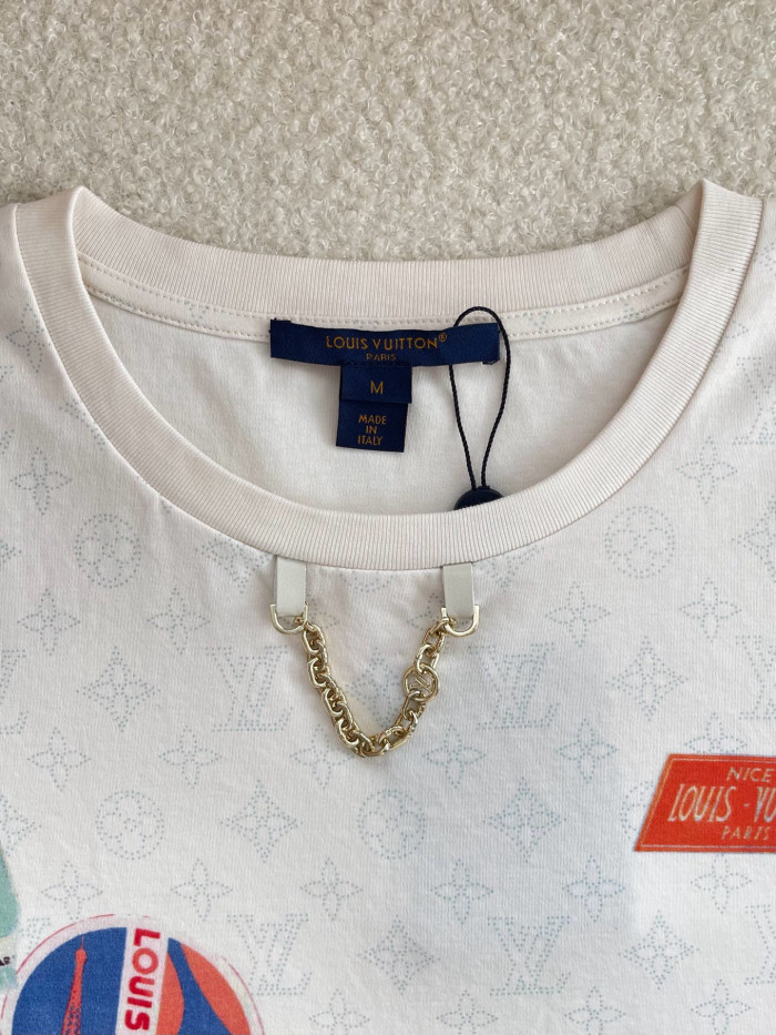 NIGO Louis Vuitton Women's Summer Badge Pattern Printed Round Neck Cotton Short T-Shirt #nigo77232