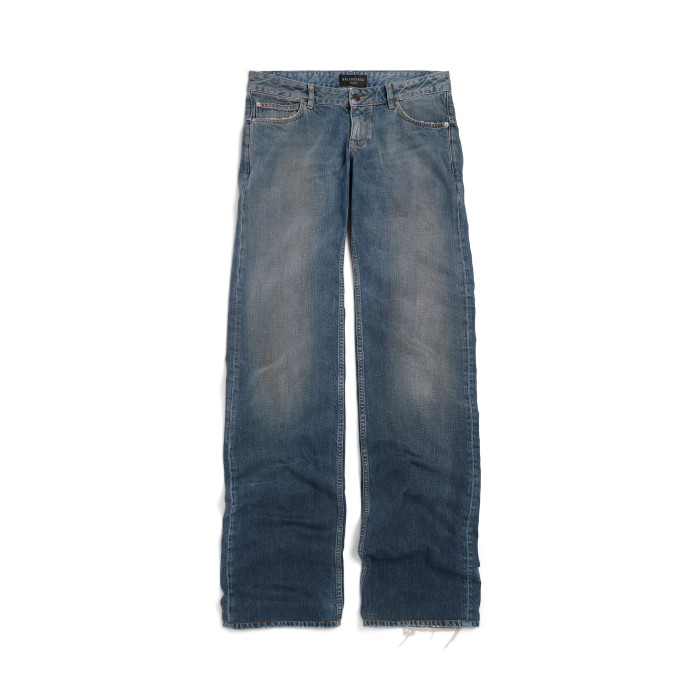 NIGO Balenciaga Men's Spring And Summer Blue Cotton Fitted Low Waist Denim Pants Fashion High Street Trend Straight Wide Leg Casual Trousers Ngvp #nigo1719