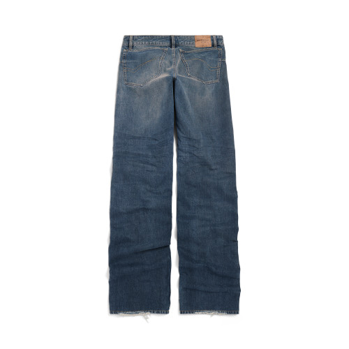 NIGO Balenciaga Men's Spring And Summer Blue Cotton Fitted Low Waist Denim Pants Fashion High Street Trend Straight Wide Leg Casual Trousers Ngvp #nigo1719