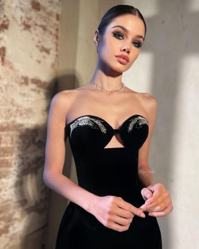 NIGO Saint Laurent Women's Spring And Summer Luxury Diamond Strapless Mini Dress Fashionable Temperament Custom Dresses #nigo81427