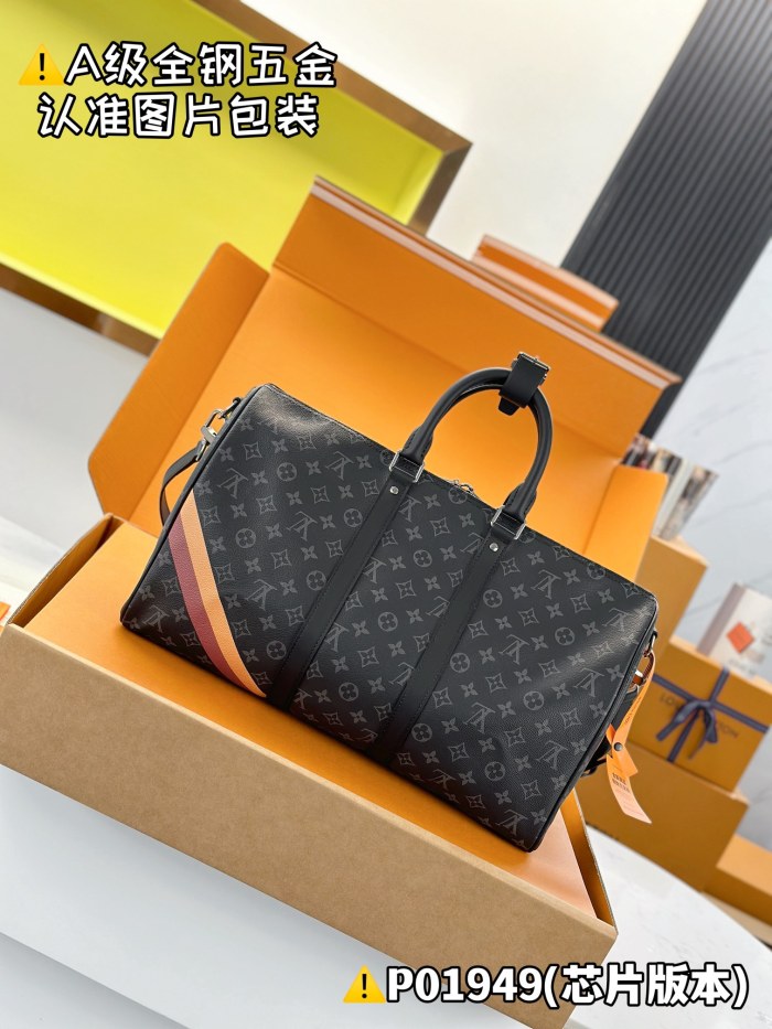 NIGO Louis Vuitton Keepall Bandoulière 45 Men's Solid Color Letter Print Removable Adjustable Shoulder Strap Leather And Canvas Handbag Shoulder Bag Bags #nigo77241