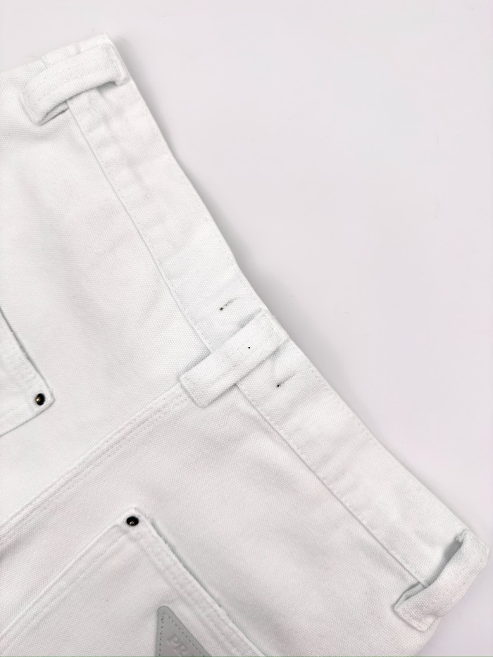 NIGO Prada Women's Spring/Autumn Solid Color Triangle Leather Label Cotton Pants #nigo77245
