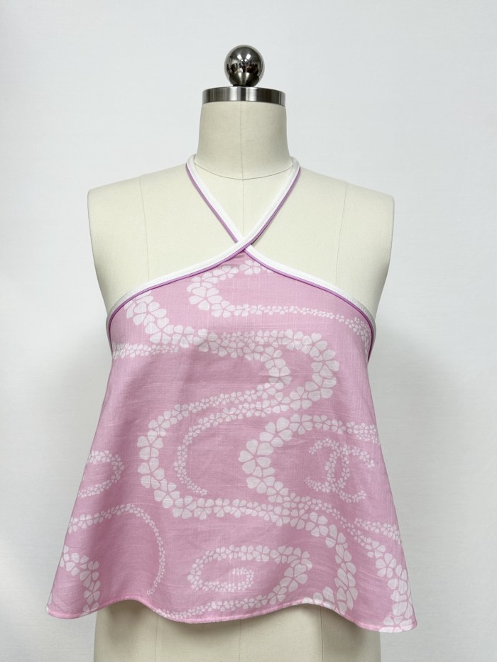 NIGO Chanel Women's Summer Solid Color Printed Cotton Halter Neck Top #nigo77254