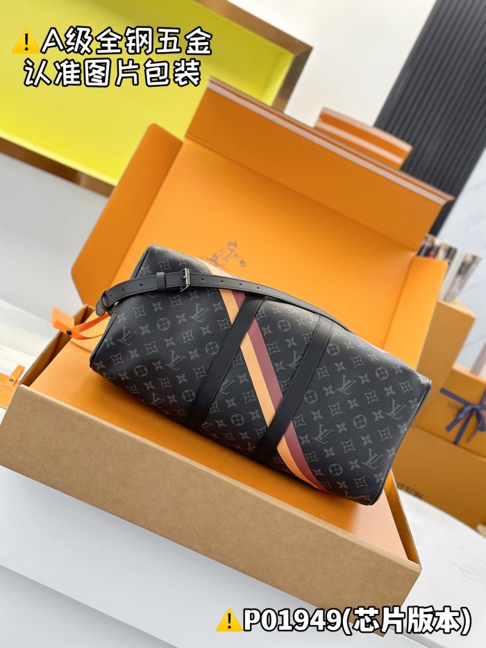 NIGO Louis Vuitton Keepall Bandoulière 45 Men's Solid Color Letter Print Removable Adjustable Shoulder Strap Leather And Canvas Handbag Shoulder Bag Bags #nigo77241