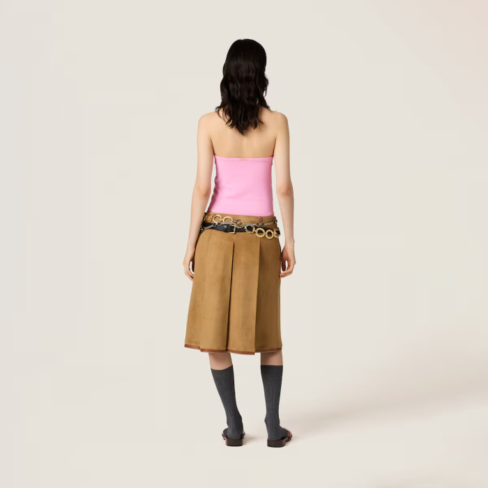 NIGO MiuMiu Women's Spring And Summer Two-colour Logo Stretch Ribbed Knit Wrap Summer Youth Viscose Fibre Top Fashion Casual Bustier T-shirt #nigo77291