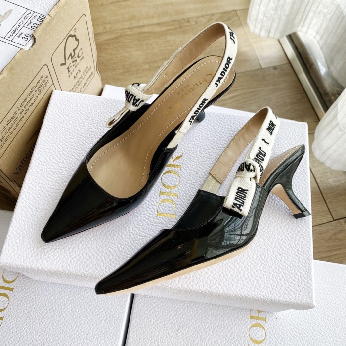 NIGO Dior Toujours Women's Summer Solid Color Pointed Toe Closed Toe Fine Heel Breathable Leather High Heel Shoes #nigo77265