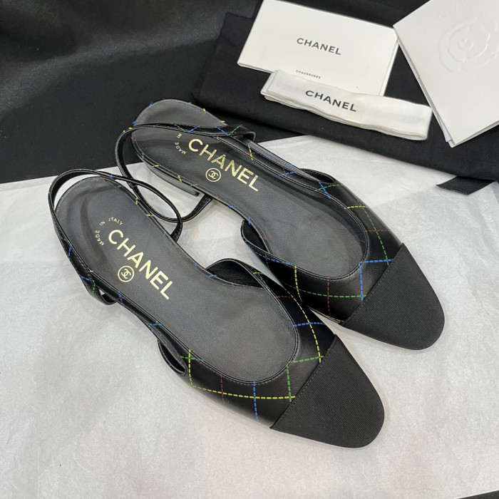 NIGO Chanel Women's Spring Summer Solid Colour Leather Round Toe Ballet Sandal Shoes #nigo77255