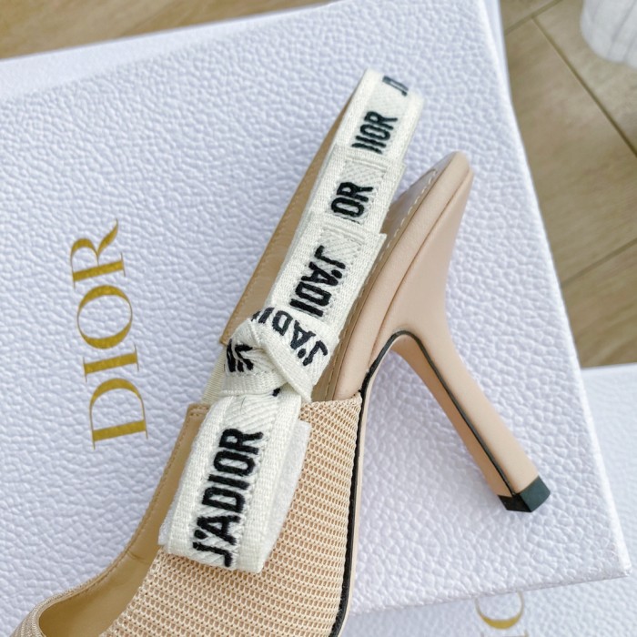 NIGO Dior Toujours Women's Summer Solid Color Pointed Toe Closed Toe Fine Heel Breathable Leather High Heel Shoes #nigo77265