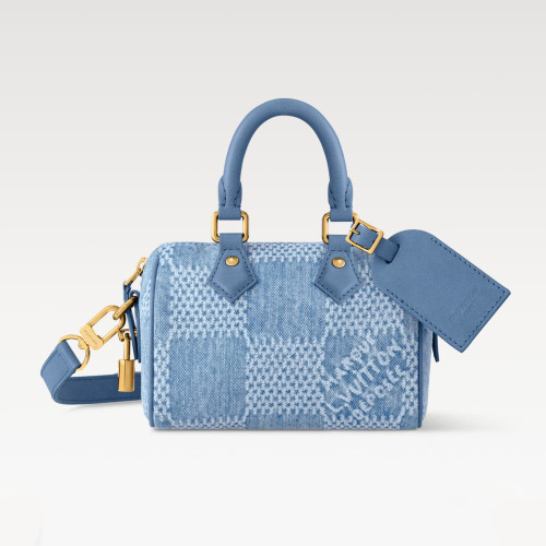 NIGO Louis Vuitton Speedy 18 Bandoulière Handbag Men's Women's Denim Bag Mini Handbags Fashion Luxury Temperament Bags N00208  #nigo77281