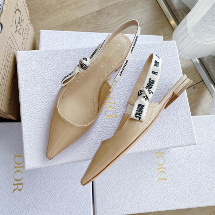 NIGO Dior Toujours Women's Summer Solid Color Pointed Toe Closed Toe Fine Heel Breathable Leather High Heel Shoes #nigo77265