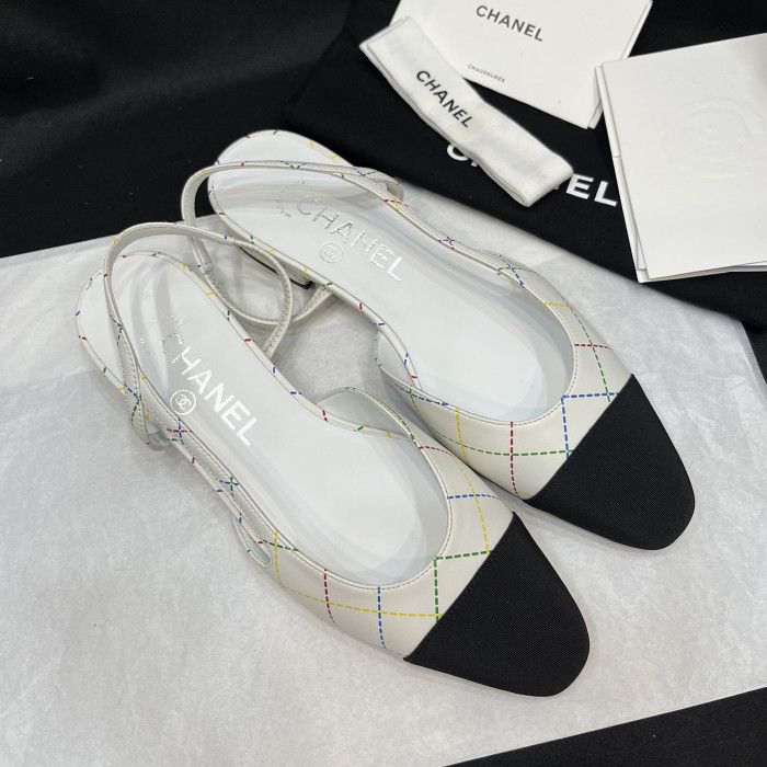 NIGO Chanel Women's Spring Summer Solid Colour Leather Round Toe Ballet Sandal Shoes #nigo77255