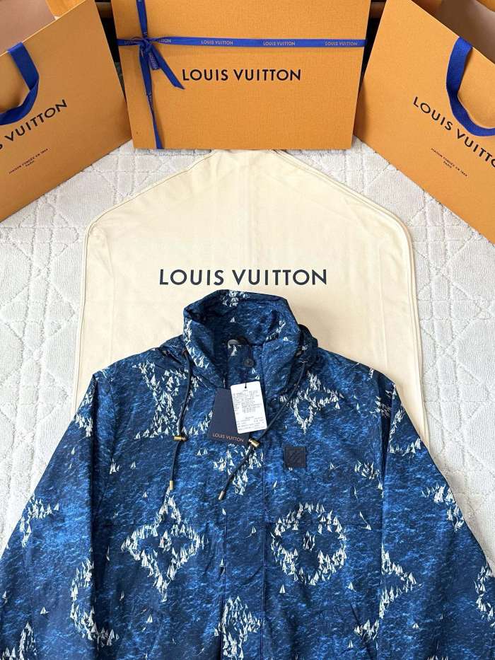 NIGO Louis Vuitton Men's Sailing Logo Printed Spring Solid Color Long Sleeve Hooded Windproof Jacket #nigo77272