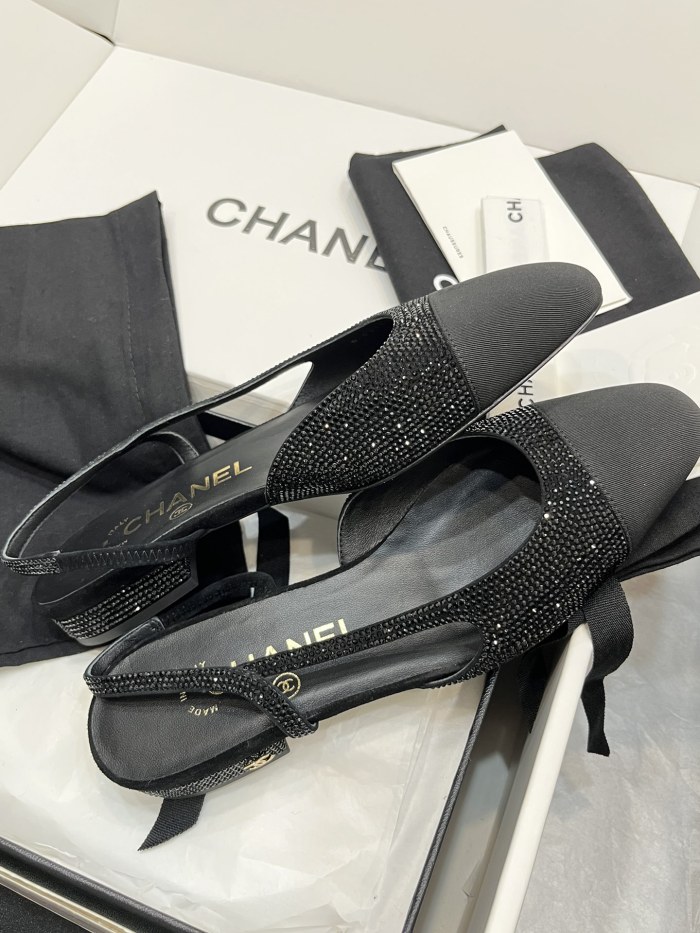 NIGO Chanel Women's Spring Summer Solid Colour Leather Round Toe Ballet Sandal Shoes #nigo77255