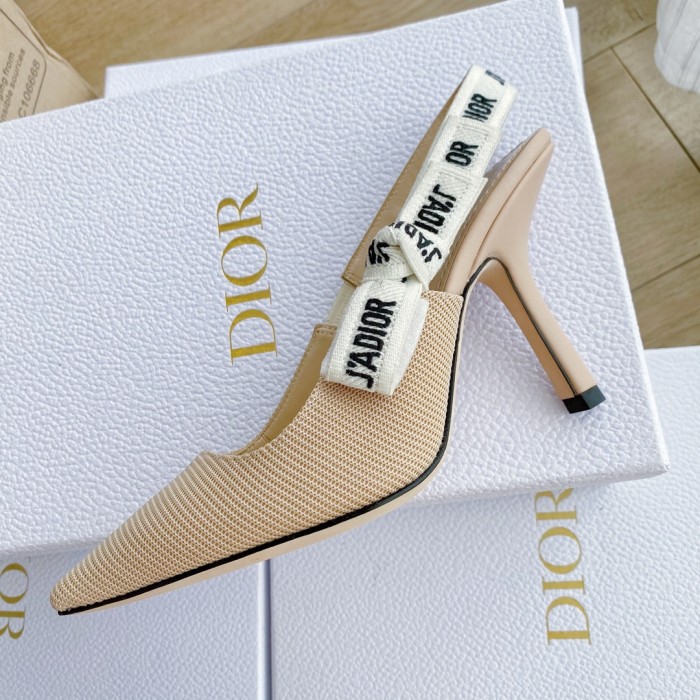 NIGO Dior Toujours Women's Summer Solid Color Pointed Toe Closed Toe Fine Heel Breathable Leather High Heel Shoes #nigo77265