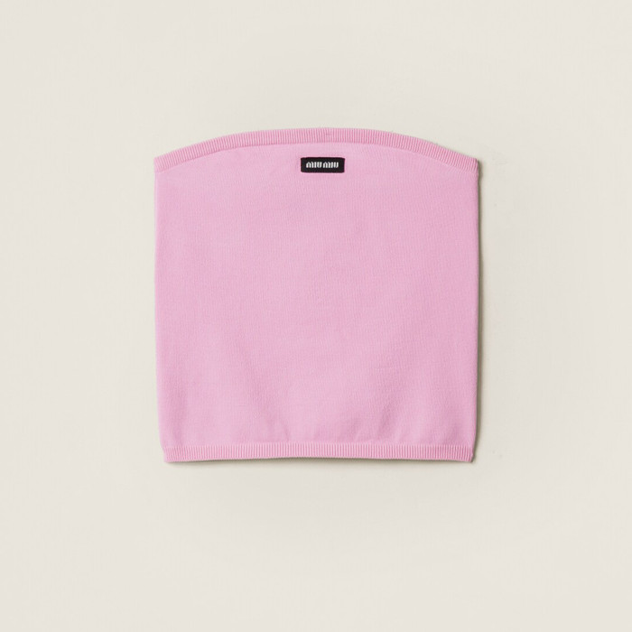 NIGO MiuMiu Women's Spring And Summer Two-colour Logo Stretch Ribbed Knit Wrap Summer Youth Viscose Fibre Top Fashion Casual Bustier T-shirt #nigo77291