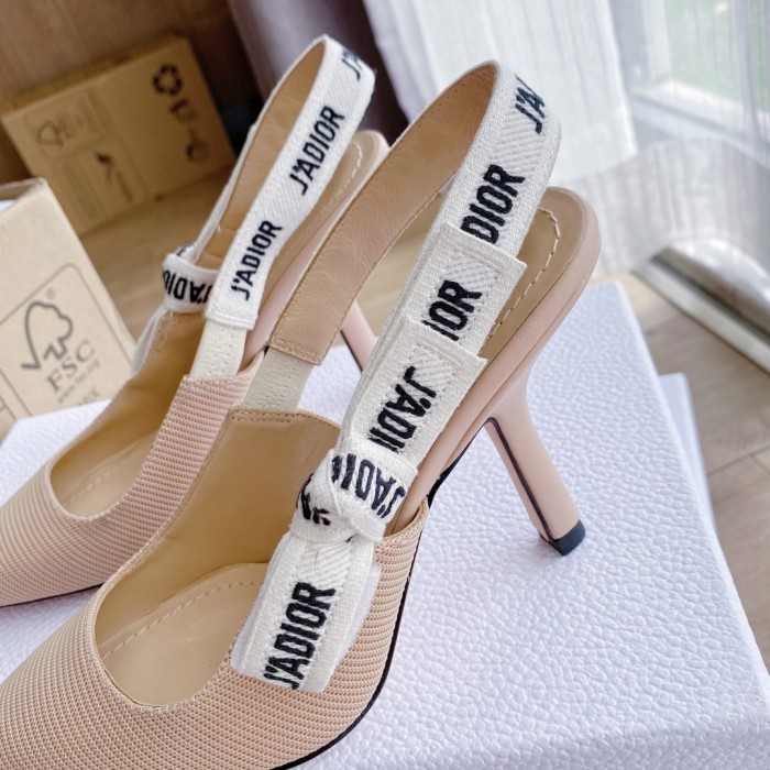 NIGO Dior Toujours Women's Summer Solid Color Pointed Toe Closed Toe Fine Heel Breathable Leather High Heel Shoes #nigo77265