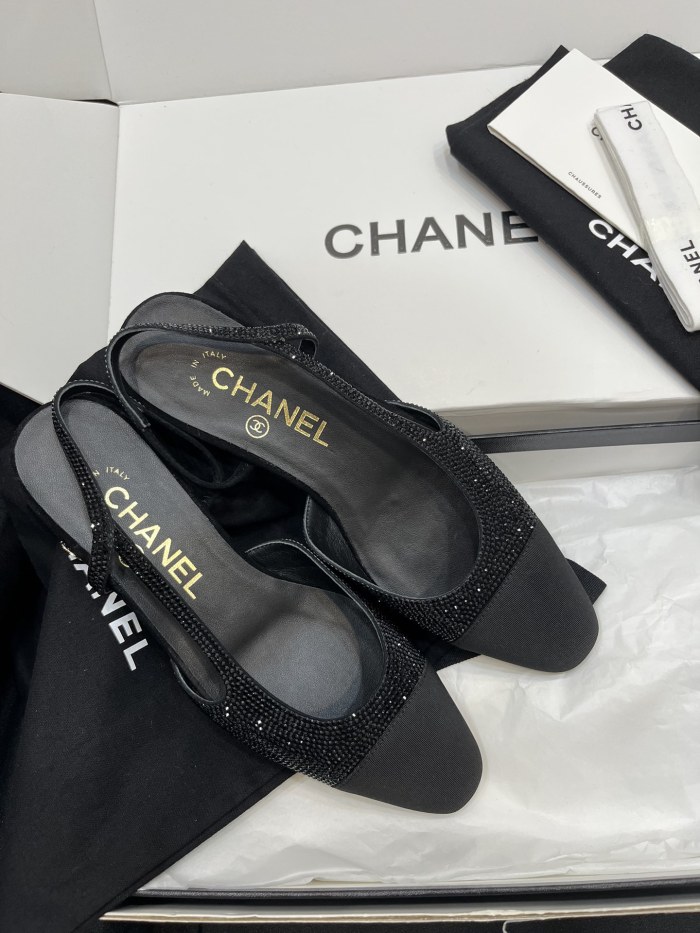 NIGO Chanel Women's Spring Summer Solid Colour Leather Round Toe Ballet Sandal Shoes #nigo77255