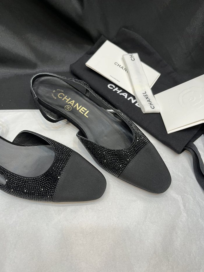 NIGO Chanel Women's Spring Summer Solid Colour Leather Round Toe Ballet Sandal Shoes #nigo77255