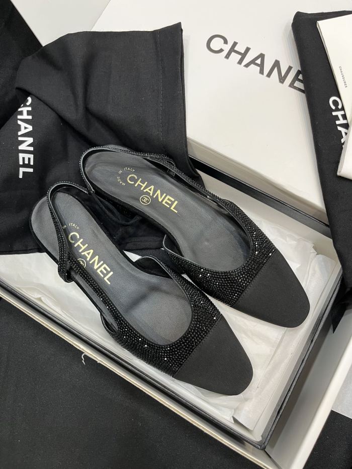 NIGO Chanel Women's Spring Summer Solid Colour Leather Round Toe Ballet Sandal Shoes #nigo77255