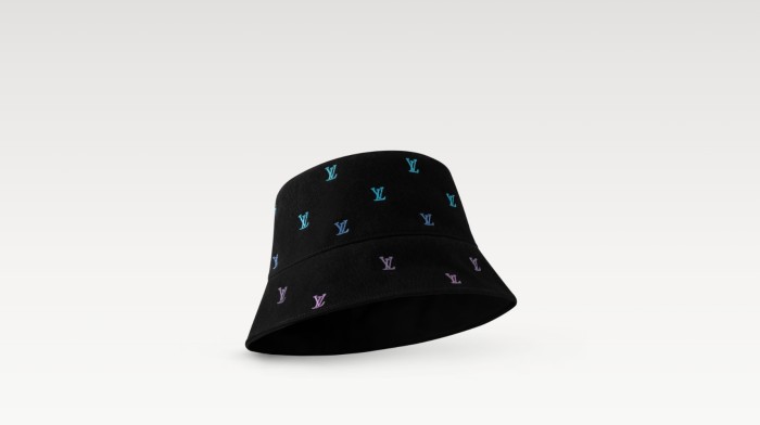 NIGO Louis Vuitton Men's LV Blason Shading Denim Embroidered Solid Color Cotton Reversible Fisherman'S Hat #nigo77276