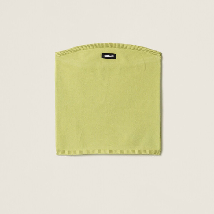 NIGO MiuMiu Women's Spring And Summer Two-colour Logo Stretch Ribbed Knit Wrap Summer Youth Viscose Fibre Top Fashion Casual Bustier T-shirt #nigo77291