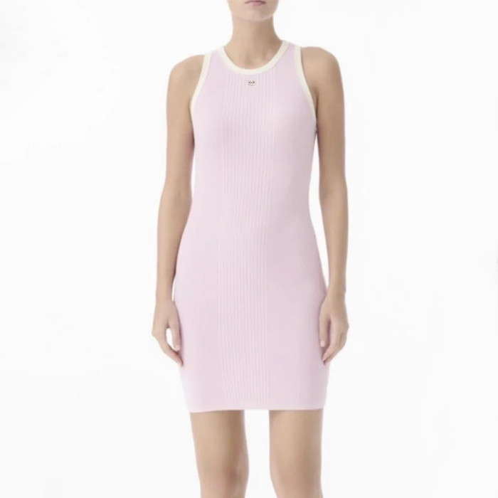 NIGO Chanel Women's CoCo Beach Summer Round Neck Pullover Sleeveless Colorblocking Cotton Knit Dresses #nigo77267