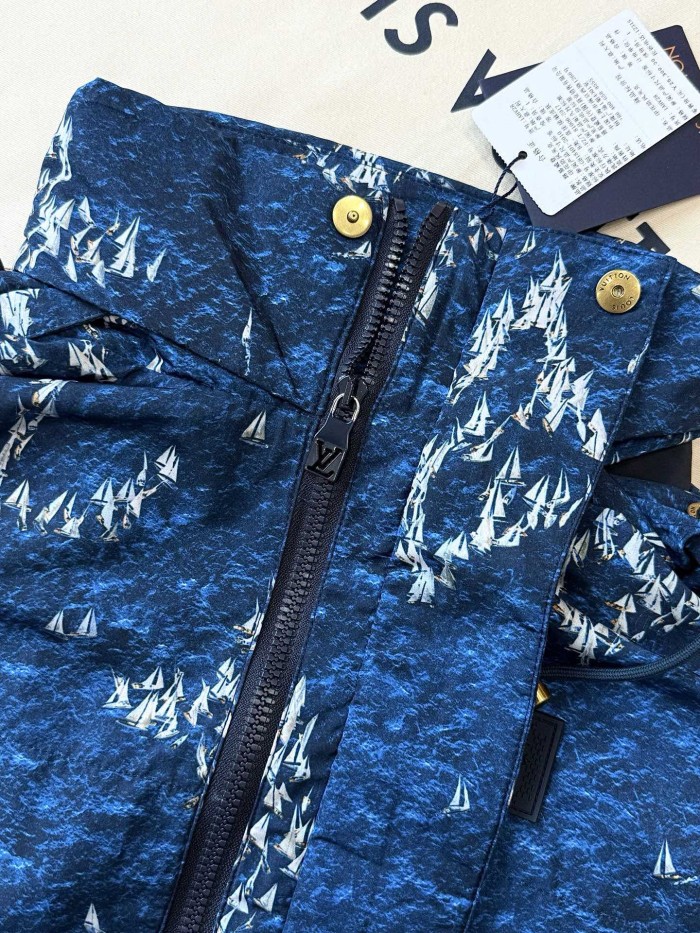 NIGO Louis Vuitton Men's Sailing Logo Printed Spring Solid Color Long Sleeve Hooded Windproof Jacket #nigo77272