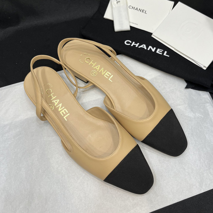 NIGO Chanel Women's Spring Summer Solid Colour Leather Round Toe Ballet Sandal Shoes #nigo77255