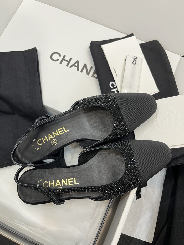 NIGO Chanel Women's Spring Summer Solid Colour Leather Round Toe Ballet Sandal Shoes #nigo77255