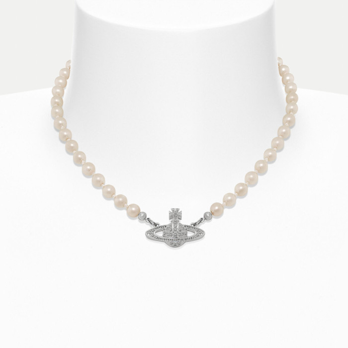 NIGO Vivienne Women's Solid Color Saturn Pendant Pearl Necklace Bracelet Jewelry Accessories #nigo77261