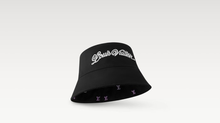 NIGO Louis Vuitton Men's LV Blason Shading Denim Embroidered Solid Color Cotton Reversible Fisherman'S Hat #nigo77276