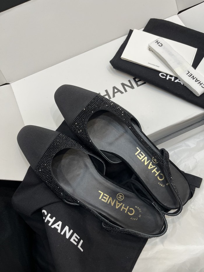 NIGO Chanel Women's Spring Summer Solid Colour Leather Round Toe Ballet Sandal Shoes #nigo77255