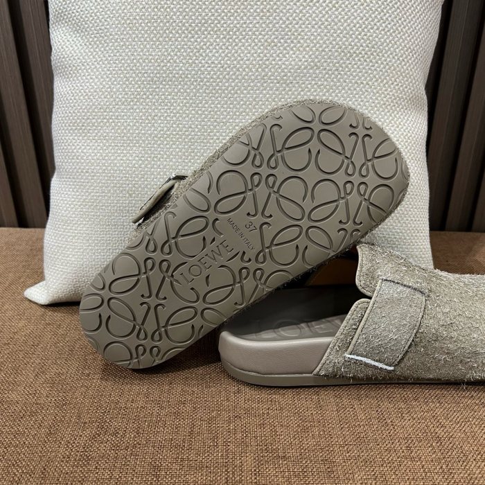 NIGO LOEWE Women's Summer Solid Color Suede Round Toe Flat Birkenstock Sandals Shoes Slippers #nigo77314
