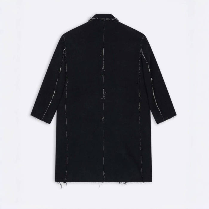 NIGO Balenciaga Men's Women's Spring, Autumn And Winter Splicing Raw Edge Lapel Double Breasted Solid Color Straight Coat Jacket Ngvp #nigo1697