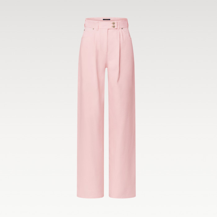 NIGO Louis Vuitton Women's Spring, Summer And Fall Lapel Cotton Solid Color Short Denim Shirt Casual Straight Pleated Pants #nigo81276