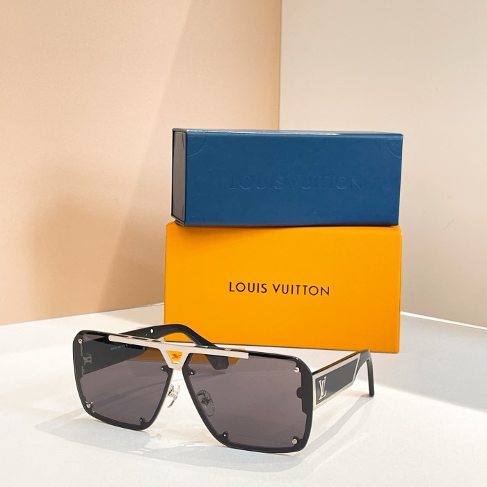 NIGO Louis Vuitton Evidence Square Men's Solid Color Logo Embellished Aviator Style Sunglasses Eyeglasses Glasses #nigo77313