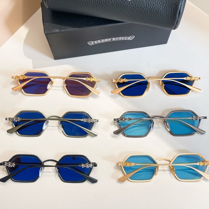 NIGO Chrome Hearts Men's Women's Solid Color With Engraved Temple Design Irregular Shape Sunglasses Eyeglasses Glasses #nigo77312