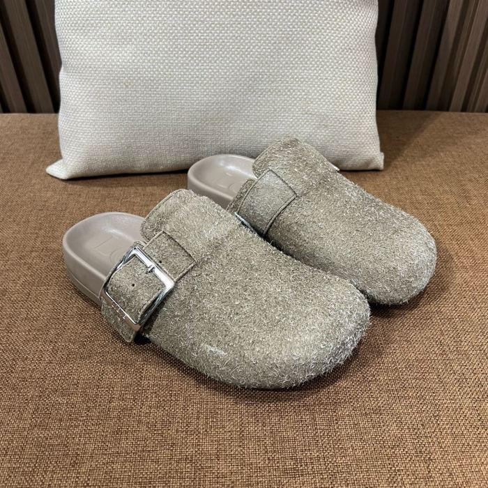 NIGO LOEWE Women's Summer Solid Color Suede Round Toe Flat Birkenstock Sandals Shoes Slippers #nigo77314