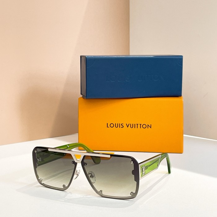 NIGO Louis Vuitton Evidence Square Men's Solid Color Logo Embellished Aviator Style Sunglasses Eyeglasses Glasses #nigo77313