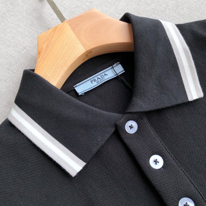NIGO Prada Men's Summer Logo Colorblocked Lapel Cotton Short Sleeve Straight Polo Shirt #nigo81275